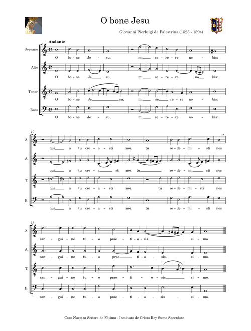 O Bone Jesu – Giovanni Pierluigi da Palestrina