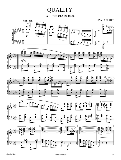 Quality Rag - James Scott - 1911