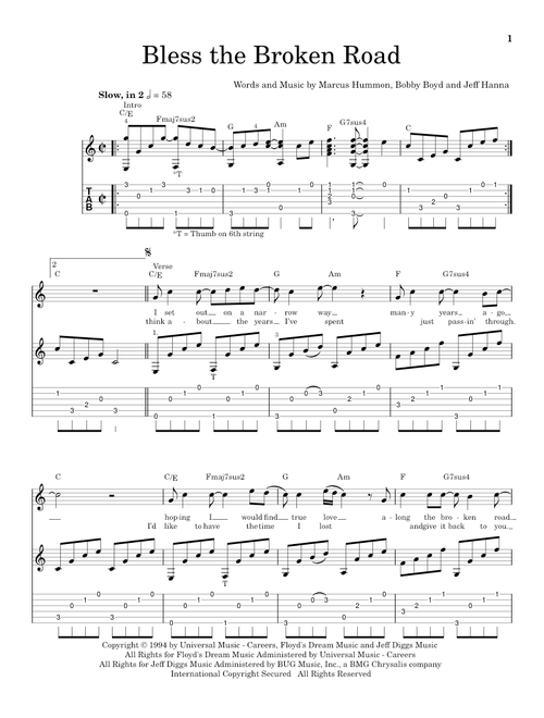 Bless The Broken Road - Rascal Flatts (Solo Guitar)
