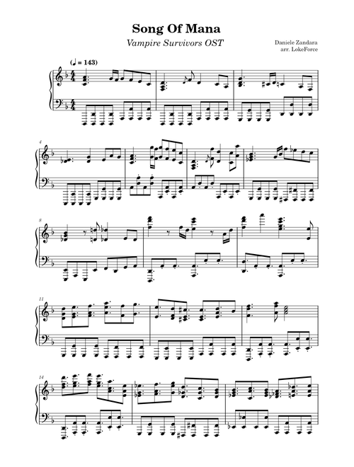 Song of Mana – Daniele Zandara Vampire Survivors