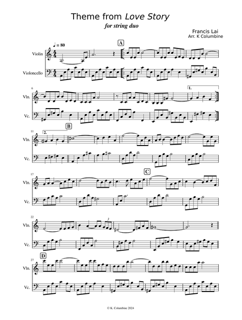 Theme from Love Story by Francis Lai