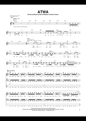 Play Official version of Psycho sheet music by System of a Down for Guitar Bass guitar MuseScore