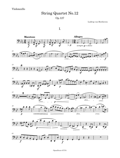 Beethoven, Ludwig van - String Quartet No.12, Op.127 - complete