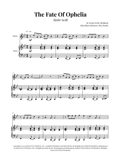The Fate Of Ophelia (Arr. Glauco Fernandes) - Taylor Swift (Flute and Piano)