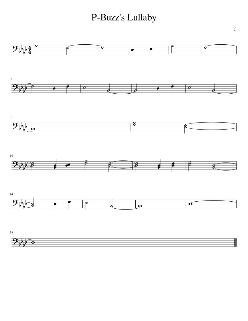 PBuzz's Lullaby Sheet music for Tuba (Solo)