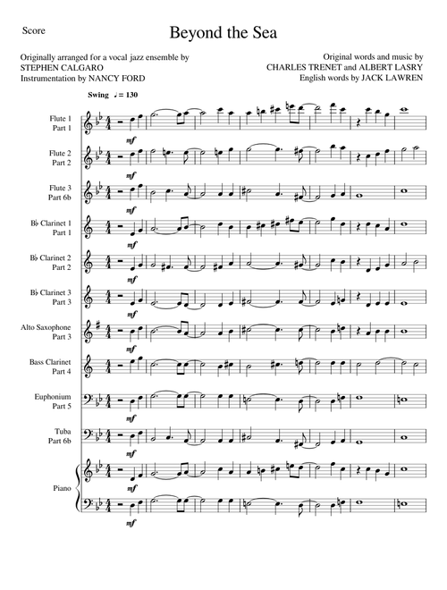 Beyond the Sea - Charles Trenet and Albert Lasry (for wind ensemble)