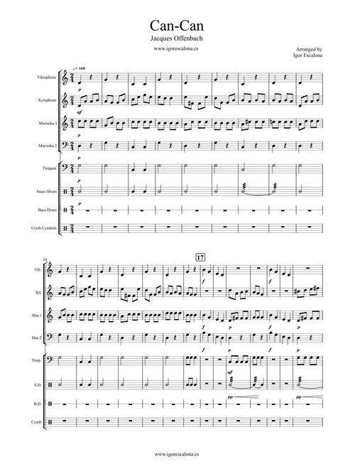 Can-can | Jacques Offenbach | Percussion ensemble