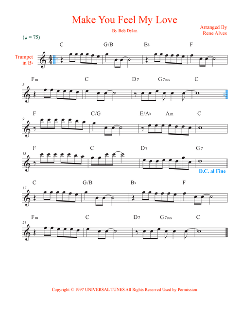 Make You Feel My Love (Arr. Rene Alves) - Adele (Trumpet Solo)