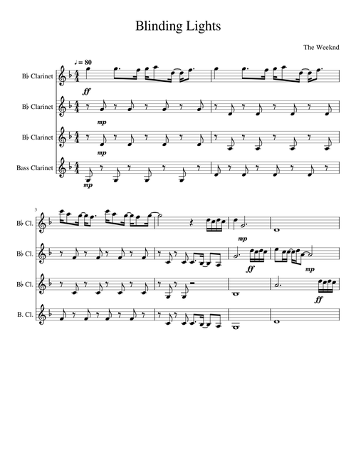 Blinding Lights - The Weeknd (Clarinet Choir)