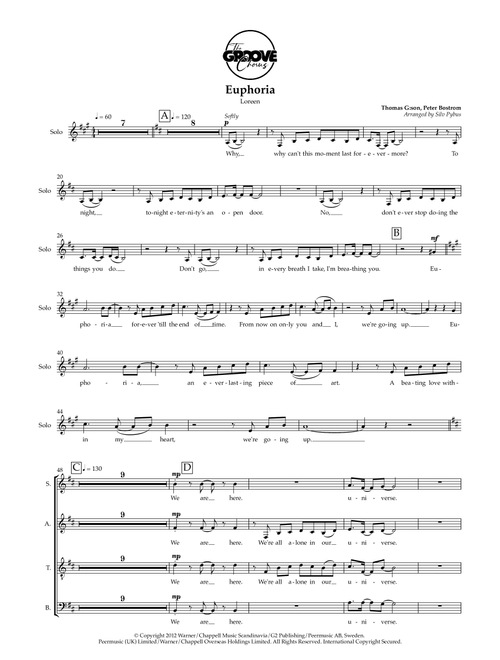 Euphoria (Arr. Silv Pybus) - Loreen (Choral, SATB)