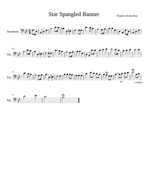 National Anthem for Trombone