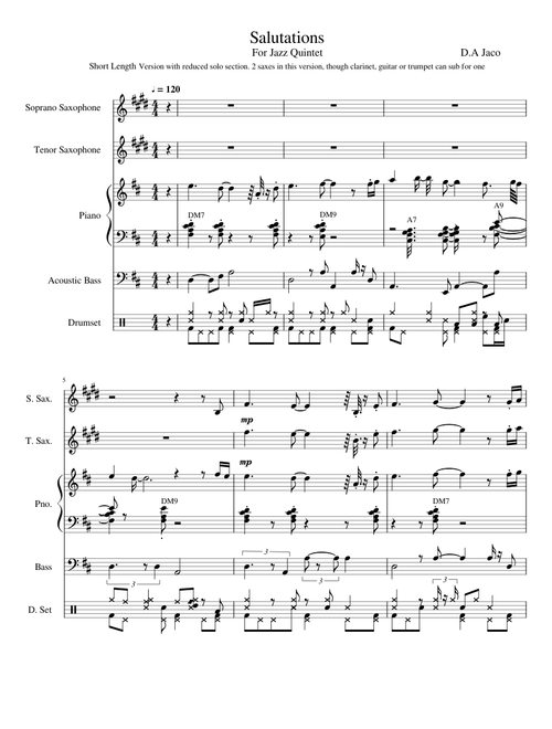 Salutations! for Jazz Quintet