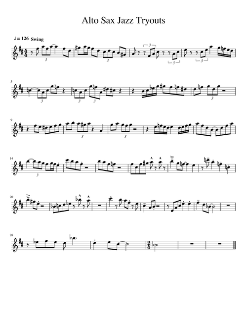 Alto Sax Jazz Tryouts