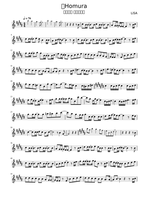 炎HOMURA「鬼滅の刃」無限列車編 (For Alto Sax.)