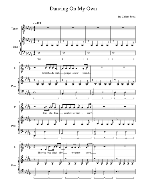 Dancing On My Own (with Lyrics)