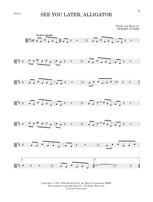 See You Later, Alligator - Bill Haley & His Comets (Viola Solo)