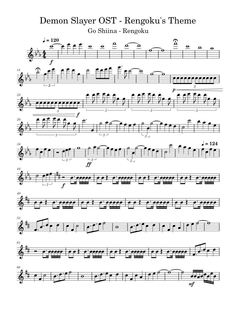 Demon Slayer OST Rengoku's Theme Sheet music for Flute (Solo