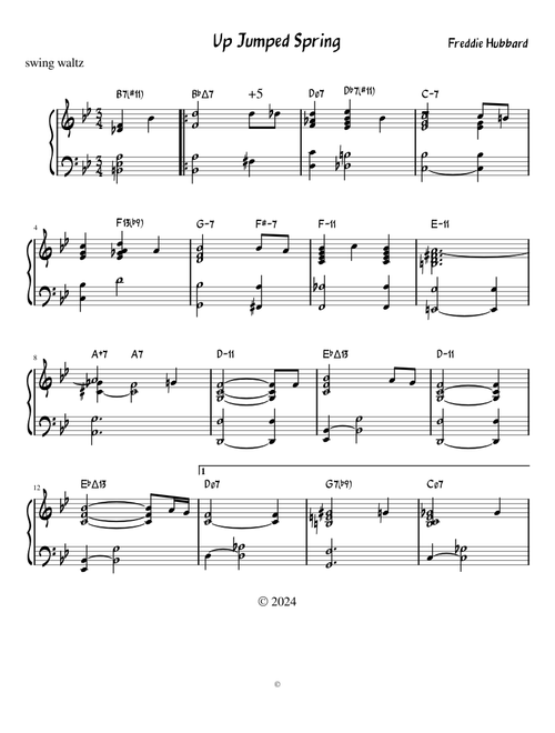 Up Jumped Spring, Freddie Hubbard, arr. by Paul Tobey