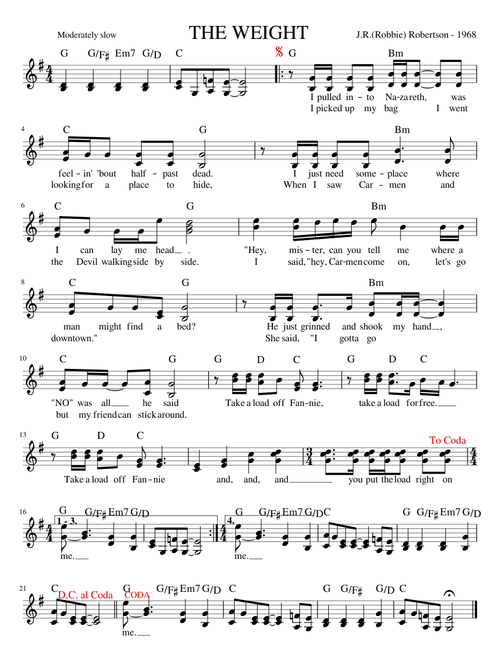 THE WEIGHT (Leadsheet)