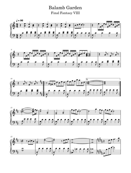 FF8 sheet music by emanuelevatte | Play, print, and download in