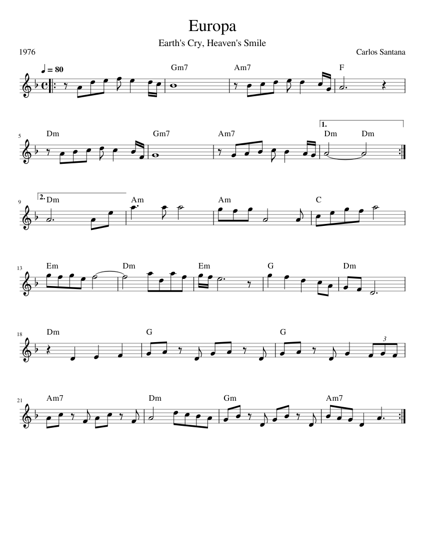 Europa Santana Sheet music for Piano (Solo)