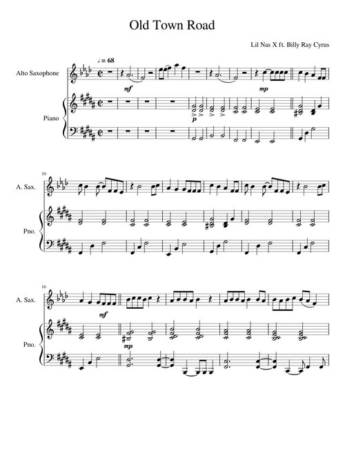 Old Town Road Alto Sax