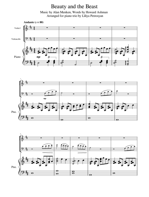 Theme From "beauty And The Beast" (Arr. Liliya Petrosyan) - Lee Elwood Holdridge (String Ensemble)
