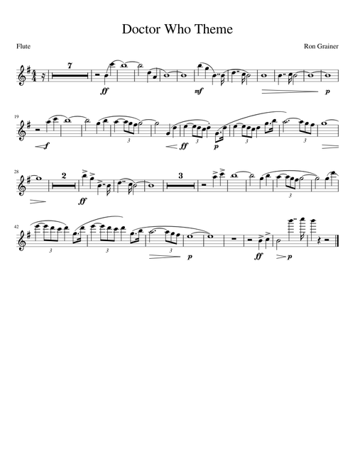 Doctor Who Theme - Flute