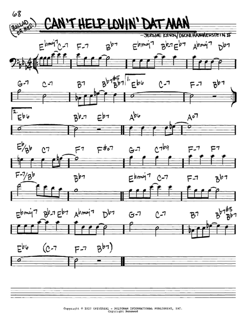 Can't Help Lovin' Dat Man - Jerome Kern, Show Boat (Musical) (Real Book - Melody-Chords)