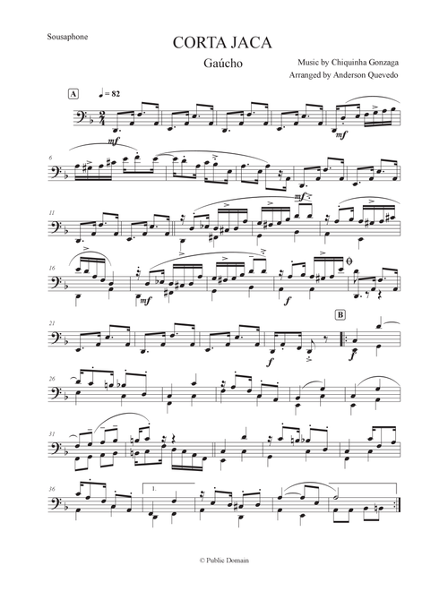 Corta Jaca (Gaucho) - Chiquinha Gonzaga for Tuba/Sousaphone (Arr. Anderson Quevedo) (Tuba Solo)