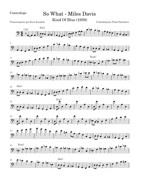 So What - Miles Davis / Walking Bass Transcription