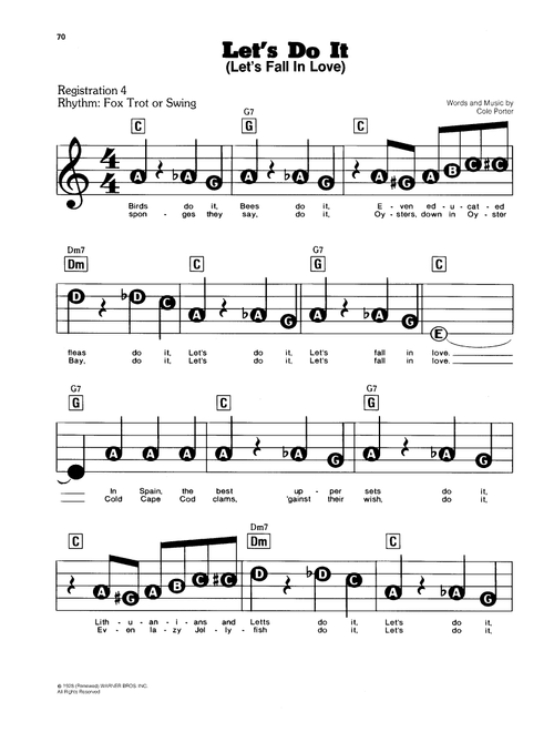 Let's Do It (Let's Fall In Love) - Cole Porter (E-Z Play Today)