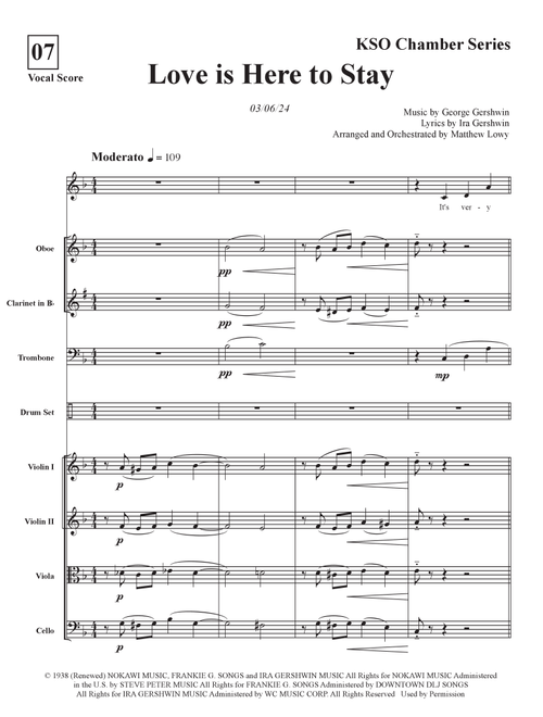 Love Is Here To Stay (Arr. Matthew Lowy) - Ira Gershwin, George Gershwin (Large Ensemble)