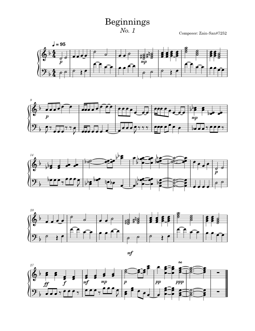 new beginnings piano