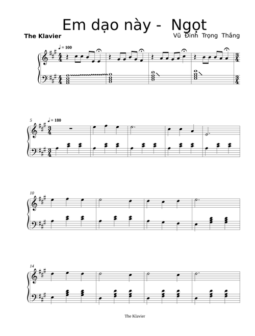 Em Dạo Này – Ngọt
