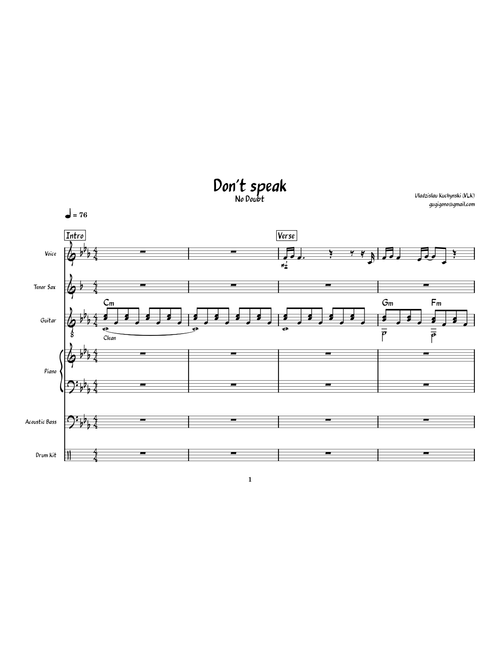 Don't Speak – No Doubt (band arr)
