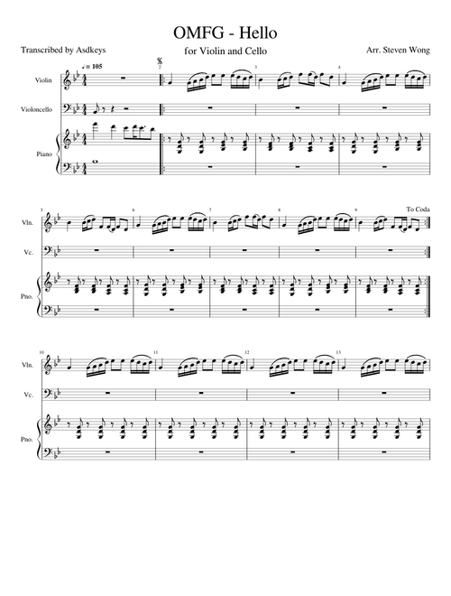 OMFG - Hello (Violin and Cello Duet)
