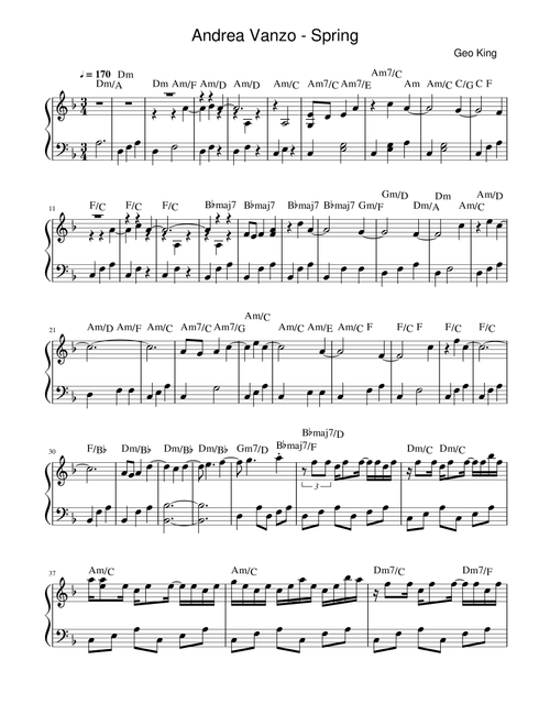 Spring (Arr. Gregory King) - Andrea Vanzo (Piano Solo)
