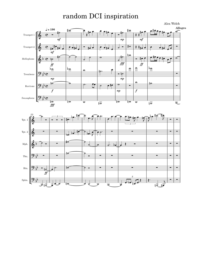 random DCI inspiration Sheet music for Trombone, Trumpet in bflat