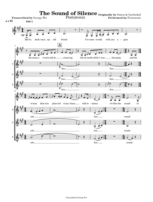 The sound of silence – Pentatonix