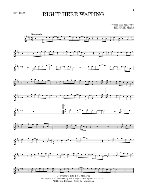 Right Here Waiting - Richard Marx (Tenor Sax Solo)