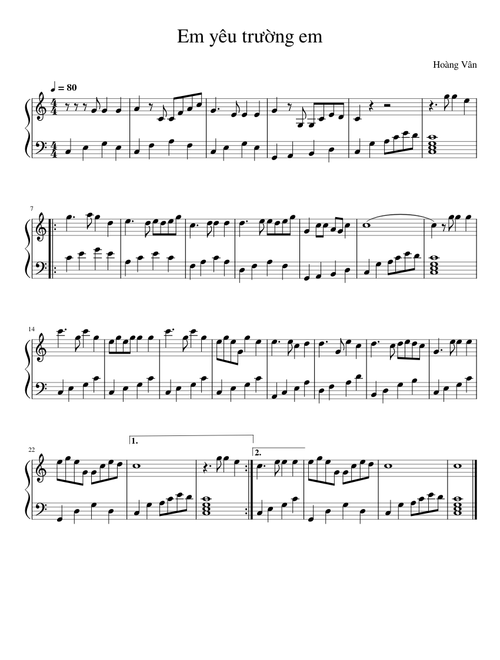 Em yêu trường em – Hoàng Vân