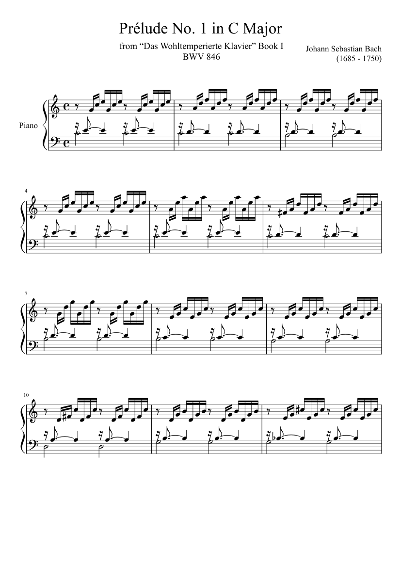 Ahuyentar síndrome capitán Prélude No. 1 BWV 846 in C Major Sheet music for Piano (Solo) | Musescore.com Ahuyentar síndrome capitán Prélude No. 1 BWV 846 in C Major Sheet music for Piano (Solo) | Musescore.com