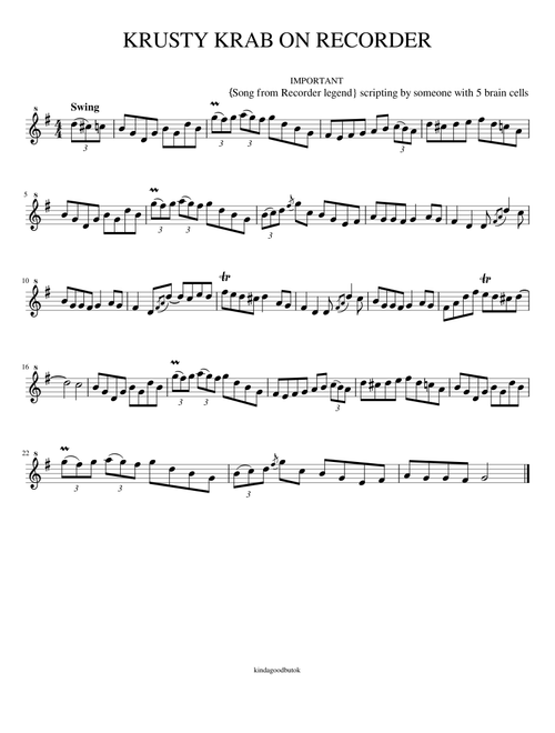 Krusty Krab Theme on Recorder