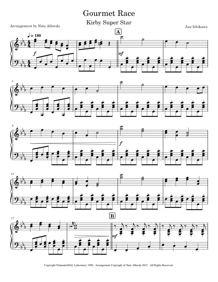 Gourmet Race Sheet Music for Piano (Solo) | MuseScore.com