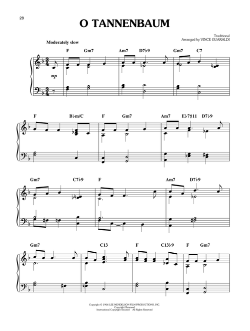O Tannenbaum (from A Charlie Brown Christmas) - Vince Guaraldi (Easy Piano)