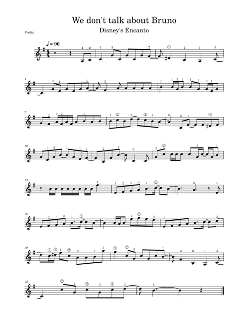 We Don't Talk About Bruno –violín No se habla de Bruno