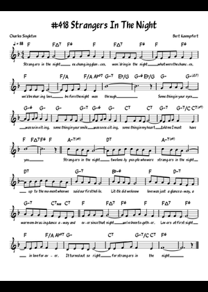 Strangers In The Night Sheet Music and Tab with Chords for Guitar