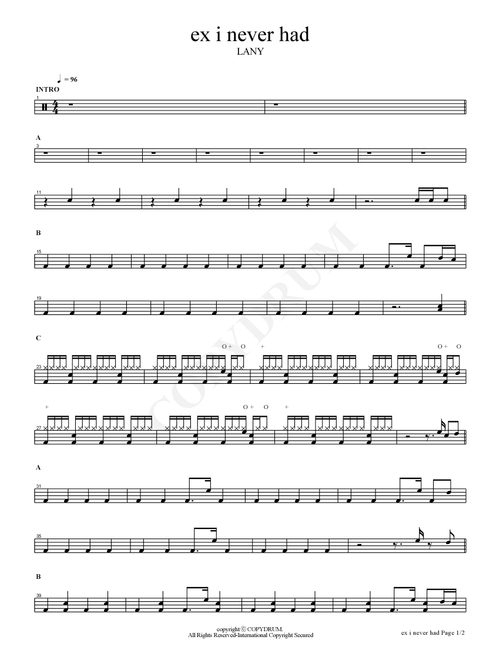 Ex I Never Had (Arr. COPYDRUM) - Lany (Drums)