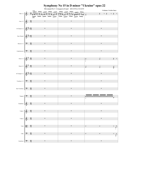 Symphony No 15 in D minor "Ukraine" Opus 22 - 3rd Movement (3 of 5) - Score Only - Grahame Gordon Innes (Full Orchestra)